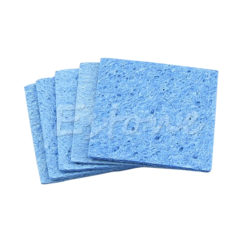 

5pcs Soldering Iron Solder Tip Welding Cleaning Sponge Pads Blue Size 6cm*6cm B95A