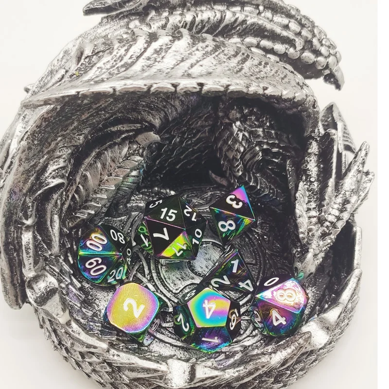 

Metal polyhedral dice RPG DND board game d4-d20 dice set including multiple colors
