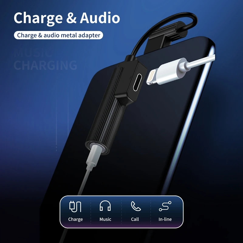 ROCK Aux Audio for Lighting to 3.5mm Jack Charging Connector Earphone OTG Adapter Cable iPhone Xs Max Xr X 8 Plus Splitter | Мобильные