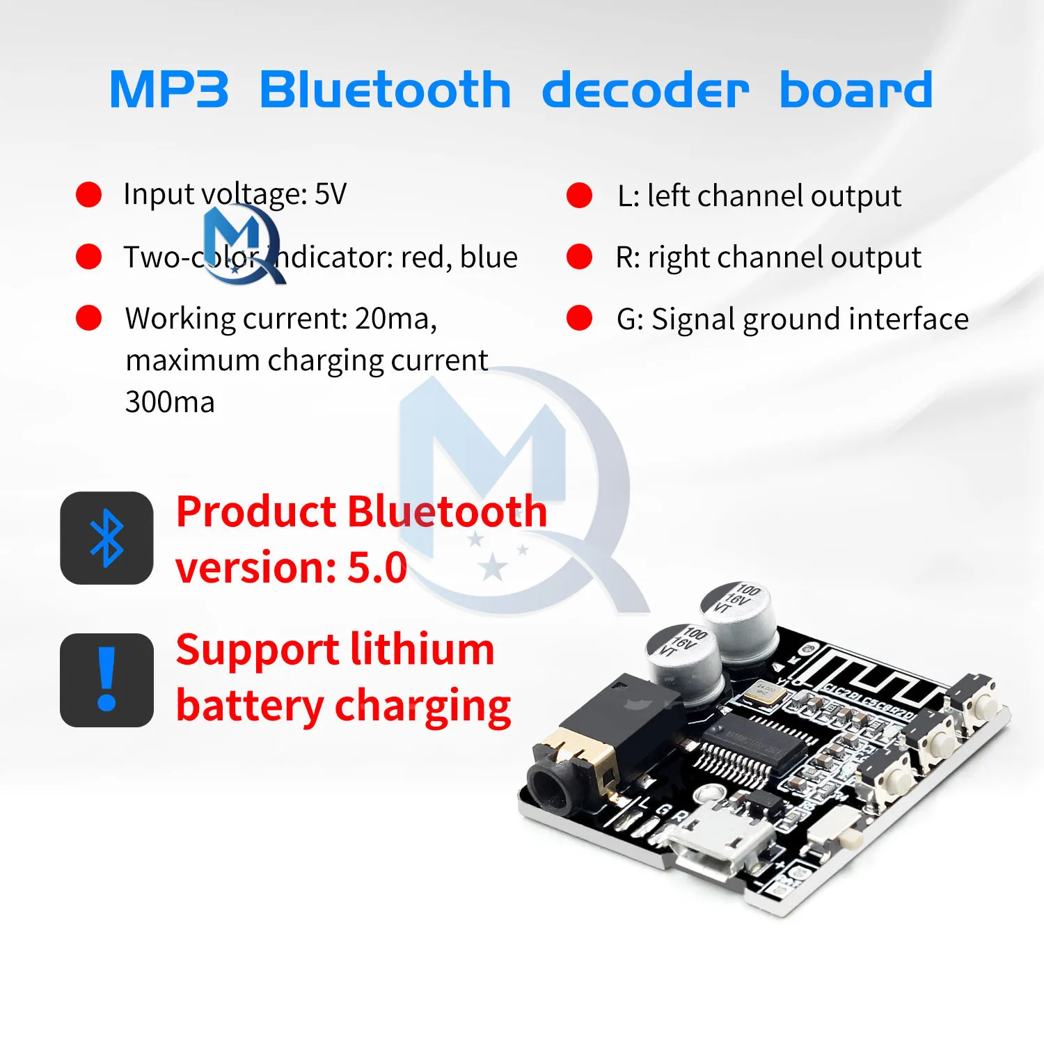 HM-314 V2.0 Bluetooth аудио приемник декодер плата Micro USB MP3 музыкальный плеер без потерь