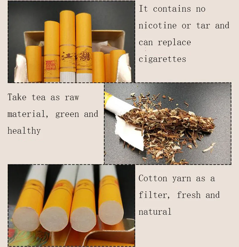 Red leaf Herbal Cigarettes clearing lung to Quit smoking No Nicotine& Tobacco Cigarettes Tea
