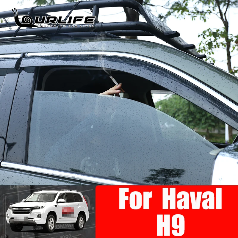 Window Visor Car Rain Shield Deflectors Awning Trim Cover Exterior Car-styling AccessoriesFor Haval H9 2015-2019 2020 2021 2022