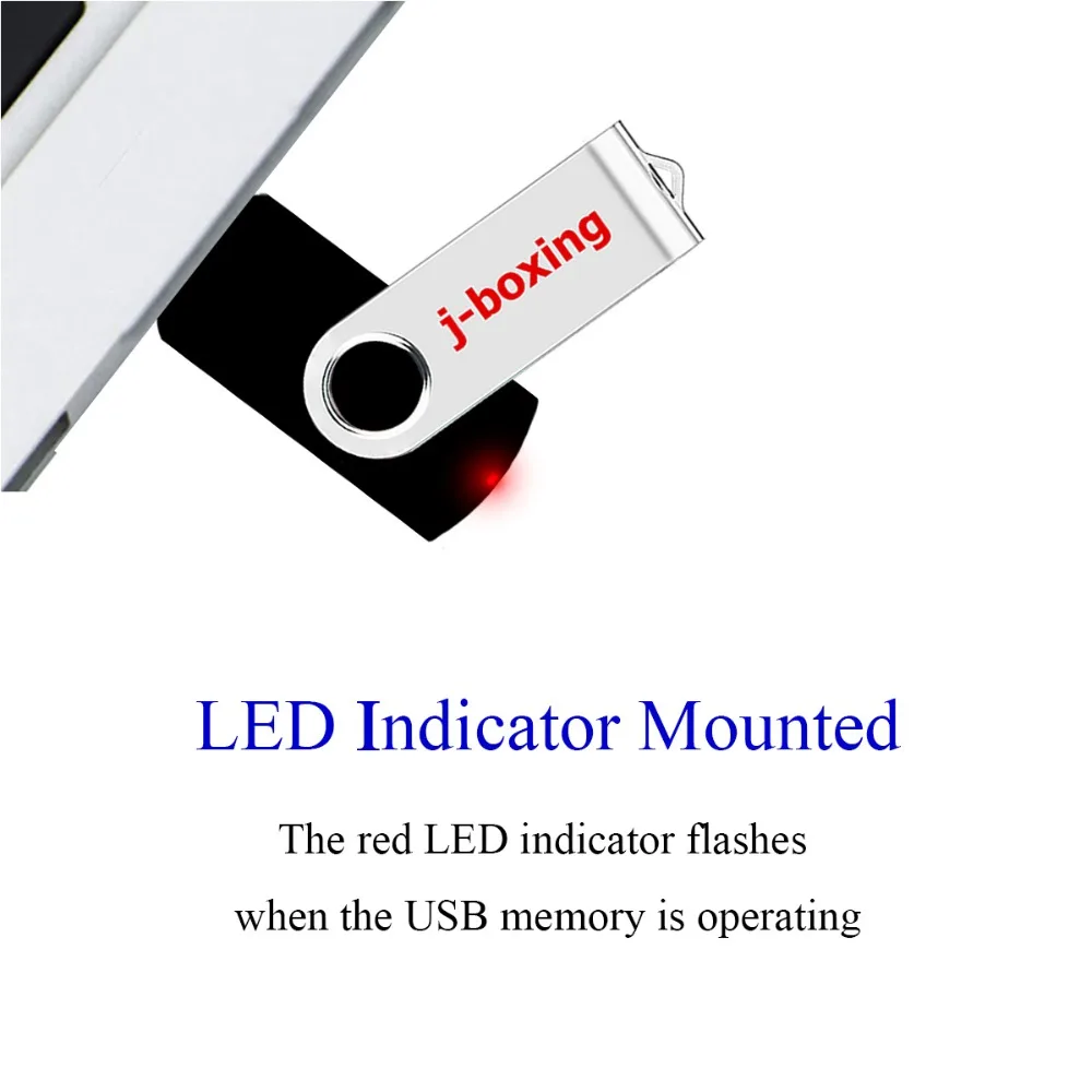 J-бокс USB флэш-накопитель 64 ГБ 32 ГБ 16 ГБ 8 ГБ металлическая Поворотная USB карта памяти Флешка для ПК Mac ноутбук планшет черный