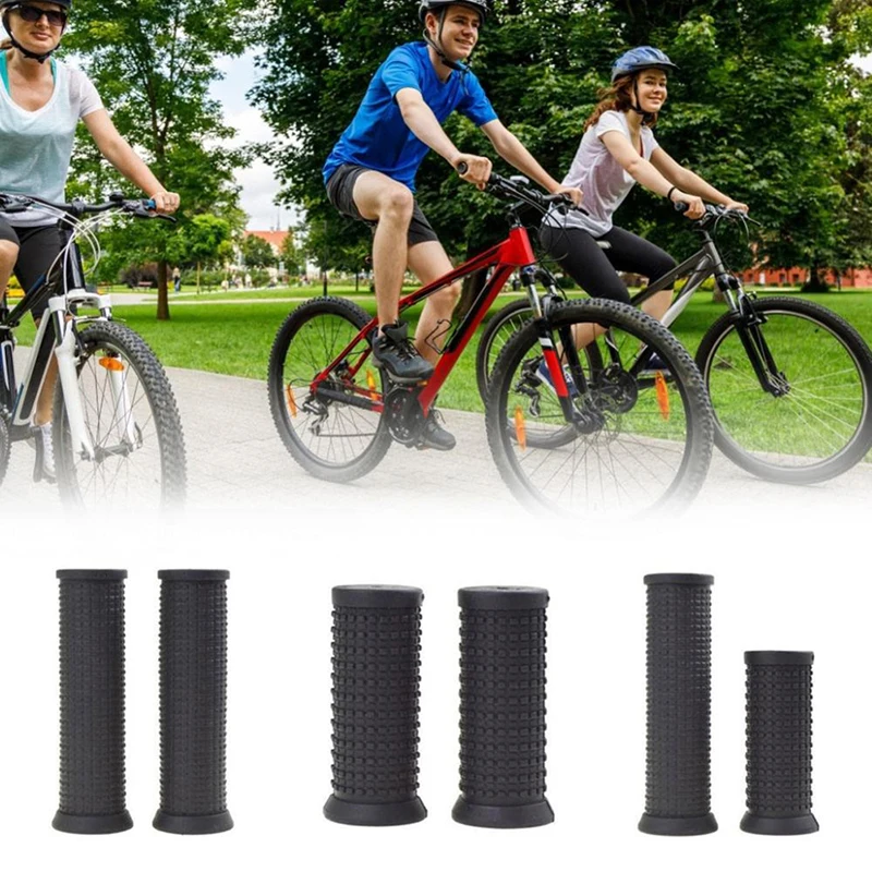 Bicycle Handlebar Grips Anti-Slip Soft Shockproof TPR Rubber Mountain Bike Handlebar Cover For 22.2mm Handle Long & Short Ship