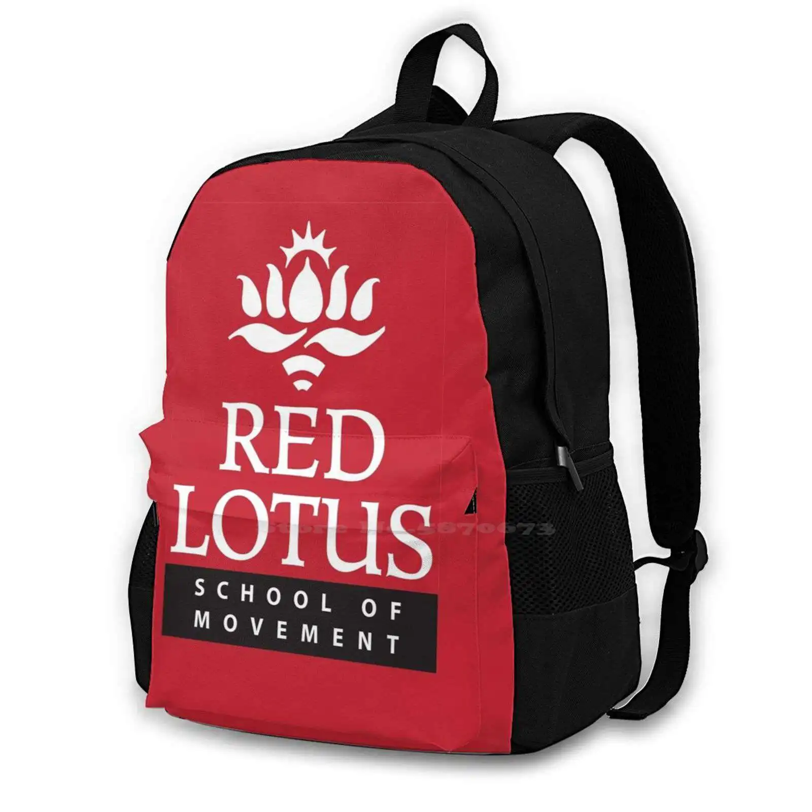

Red Lotus School (Full Logo) School Bag Big Capacity Backpack Laptop 15 Inch Red Lotus Wing Chun Wing Tsun Ving Tsun Tai Chi