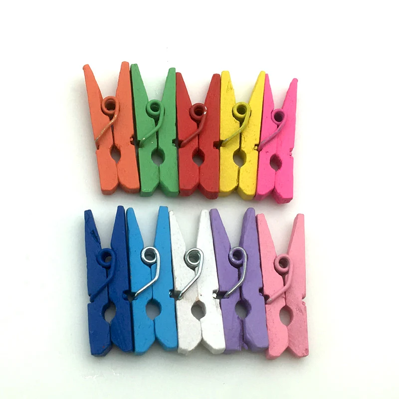 

50/75/100PCS Three Size 25/30/35mm Big Wooden Clips Coloful Clips Photo Wall Clips For Sheets DIY Clothespin Craft Decor Clips