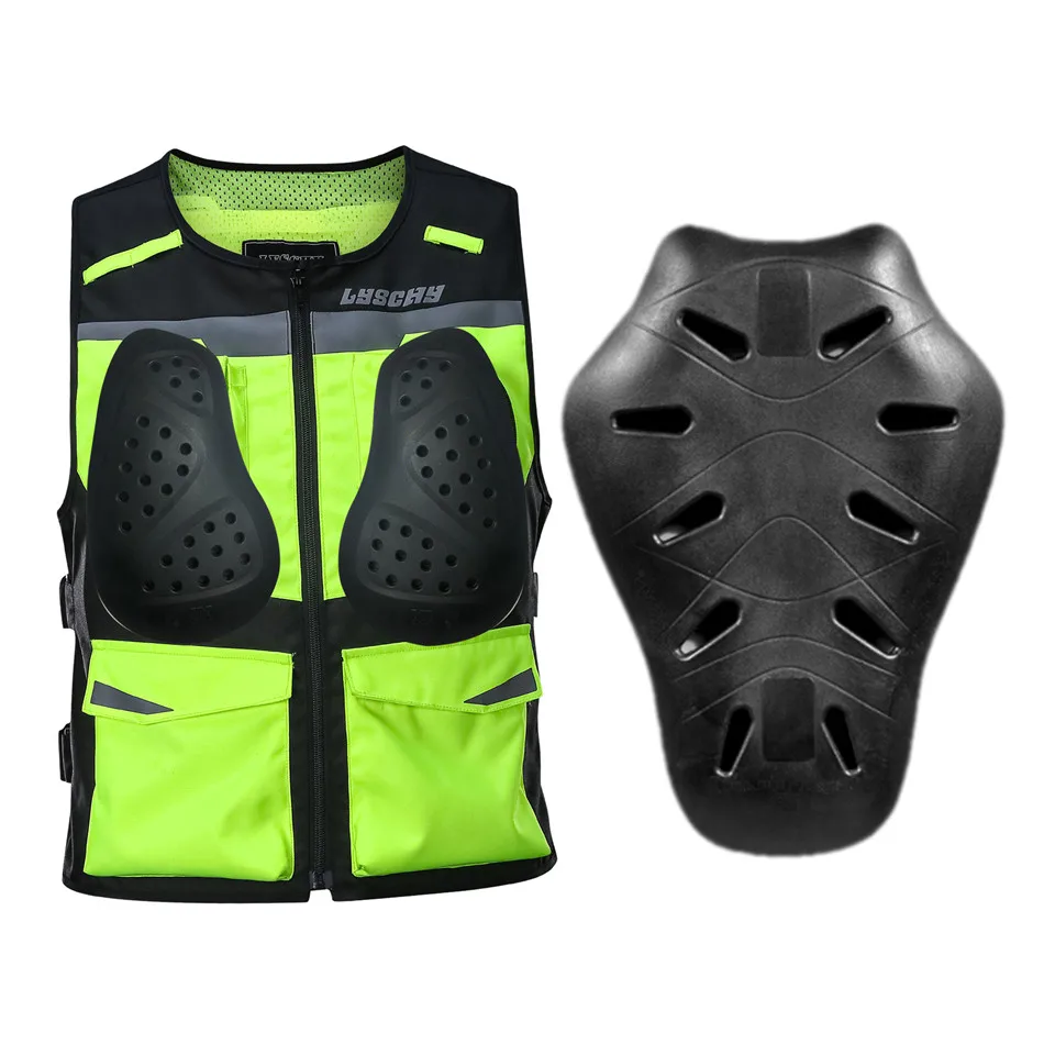 LYSCHY Motorcycle Vest Moto Motorbike Waistcoat Clothing Motocross Racing Touring Night Riding Reflective Jacket Vest+CE Pads | Автомобили