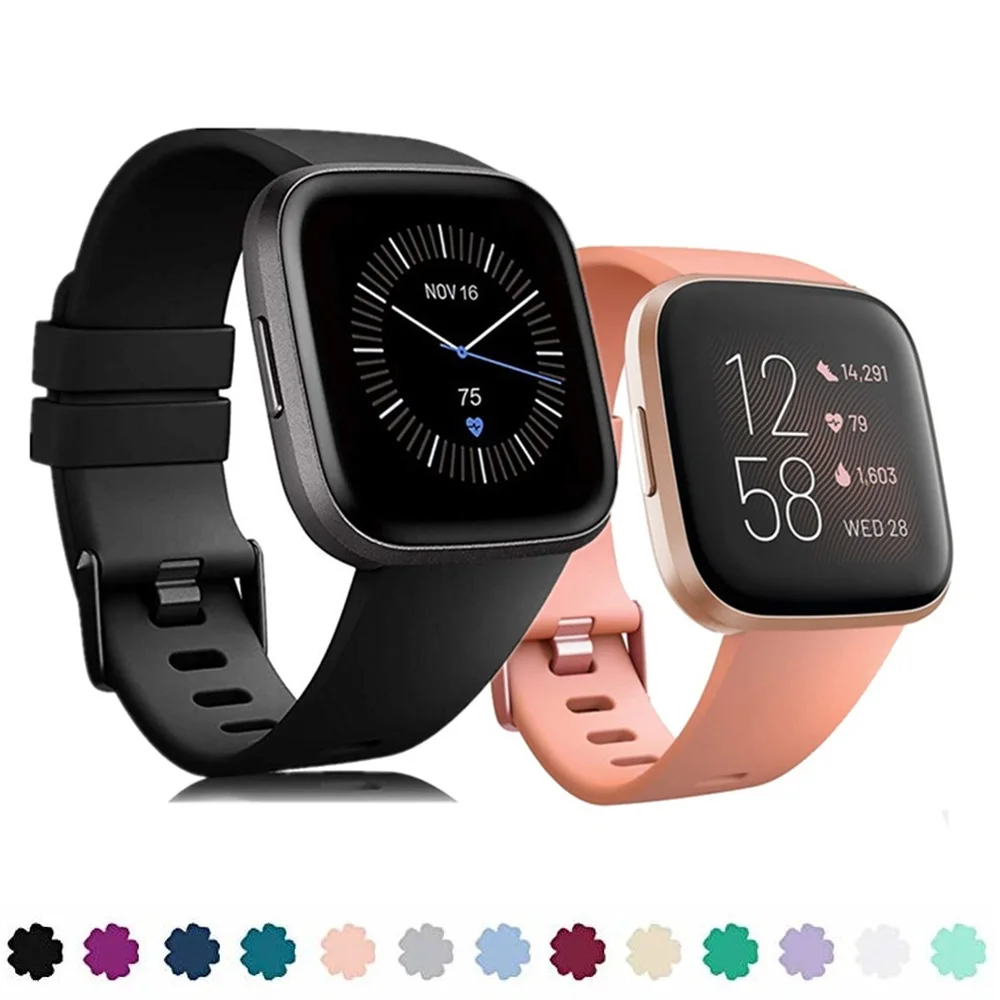 

Силиконовый ремешок для умных часов Fitbit Versa 2, оригинальный Спортивный Браслет для Fitbit Versa Lite, водонепроницаемый ремешок на запястье, мягкий модный