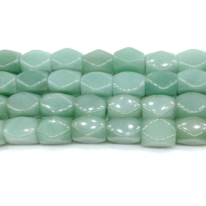 

10pcs/bag Natural Stone Beads Green Aventurine Jades Cube Faceted Nugget 13x18 mm For DIY Jewelry Making Supplies
