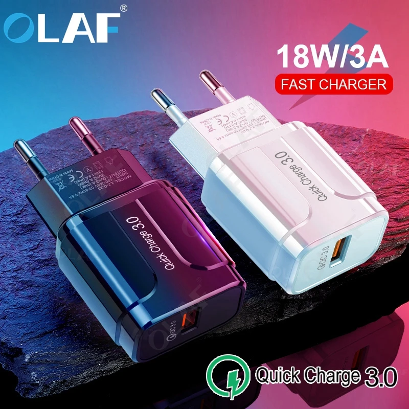 Зарядное устройство OLAF Quick Charge 3 0 USB QC адаптер с вилкой Стандарта ЕС и США