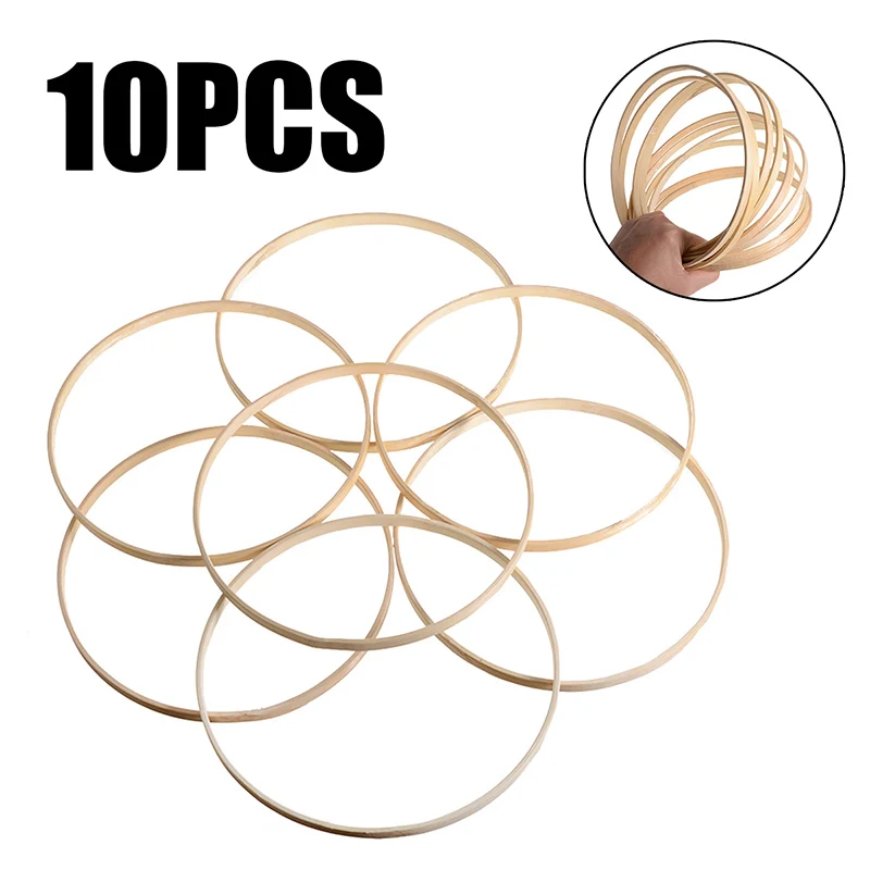 

10pcs/set Wooden Bamboo Circle Ring Embroidery Hoop Round Wooden Bamboo Hoop DIY Craft Tools 20cm Dia.