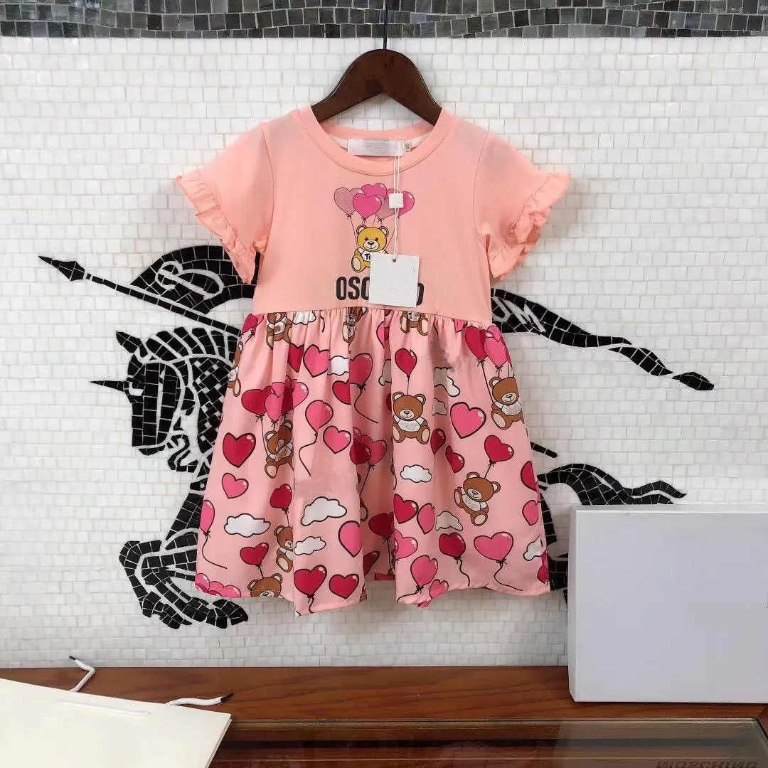 

Foreign trade children's clothing summer children 2021 new dress girls cute balloon bear princess dress banquet dress 2-10Y