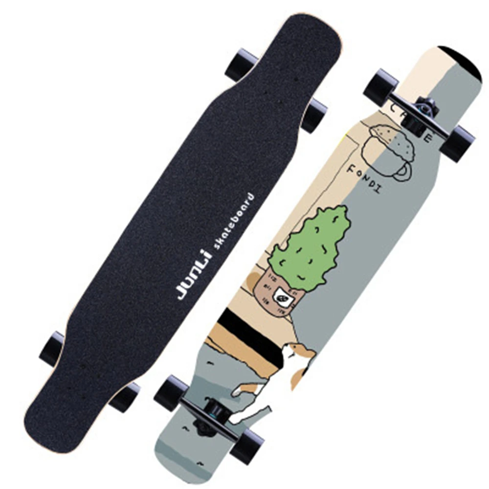 

BZ Longboard Skateboard 118cm/46.5in Complete Standard Skate Long Boards PU Shock Absorption Maple Skateboard Abec-11 hb0301
