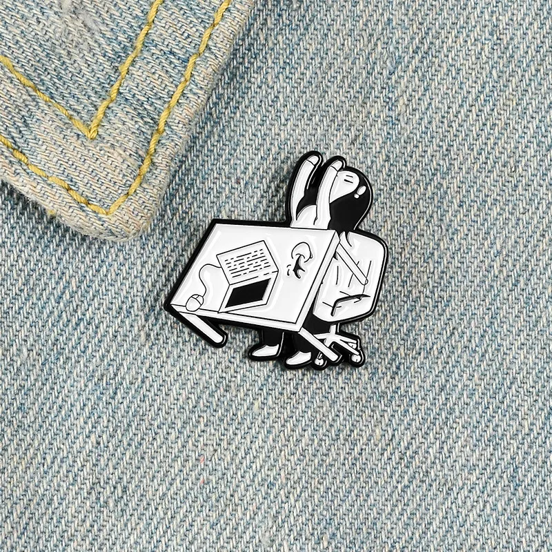 

Tired Of Working Cartoon Lapel Pins Brooch Metal Badge Vintage Classics Fashion Retro Jewelry Gifts Collection