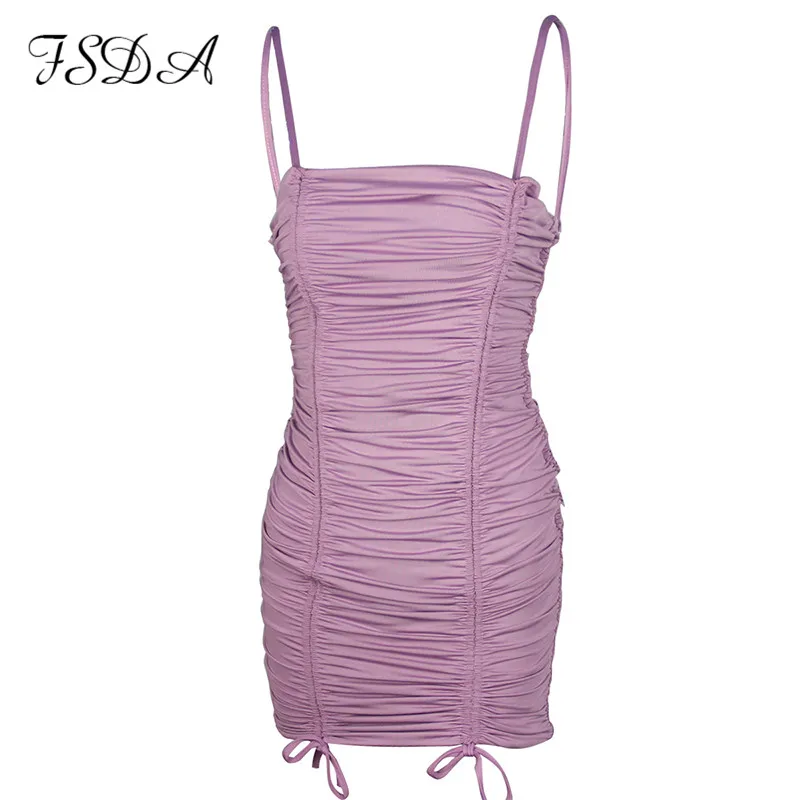 Летнее Бандажное пикантное платье FSDA облегающее женское белое на