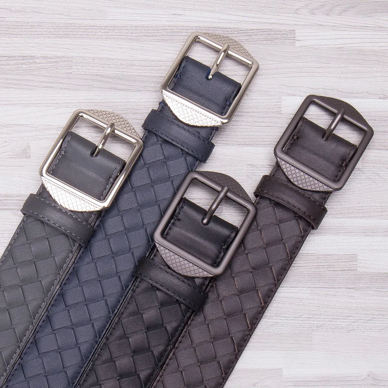 

Ремень мужской классический из натуральной воловьей кожи, Модный повседневный деловой пояс с пряжкой с язычком