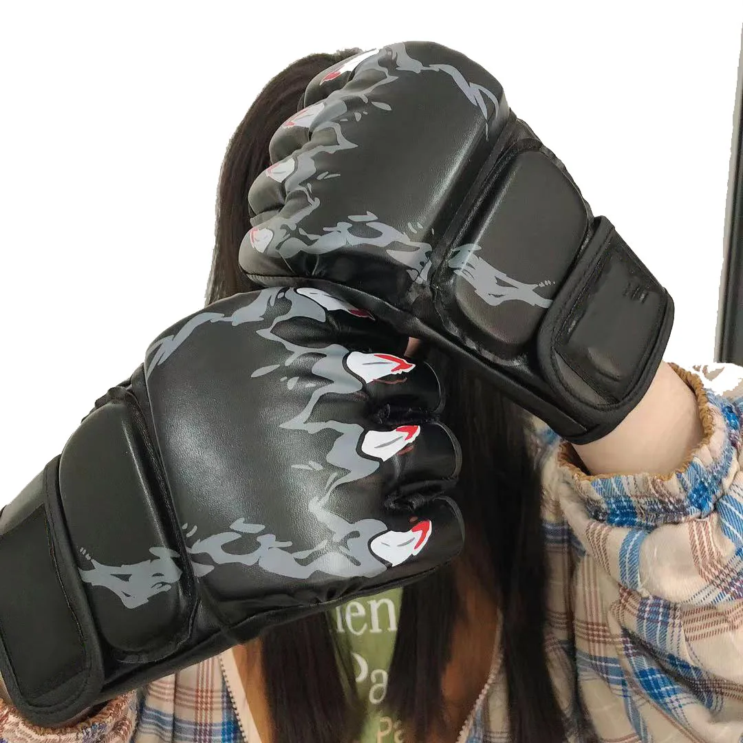 

Gym Gloves New Grappling MMA Gloves PU Punching Bag Boxing Gloves Top Quality PU Leather MMA Half Fighting Competition Gloves