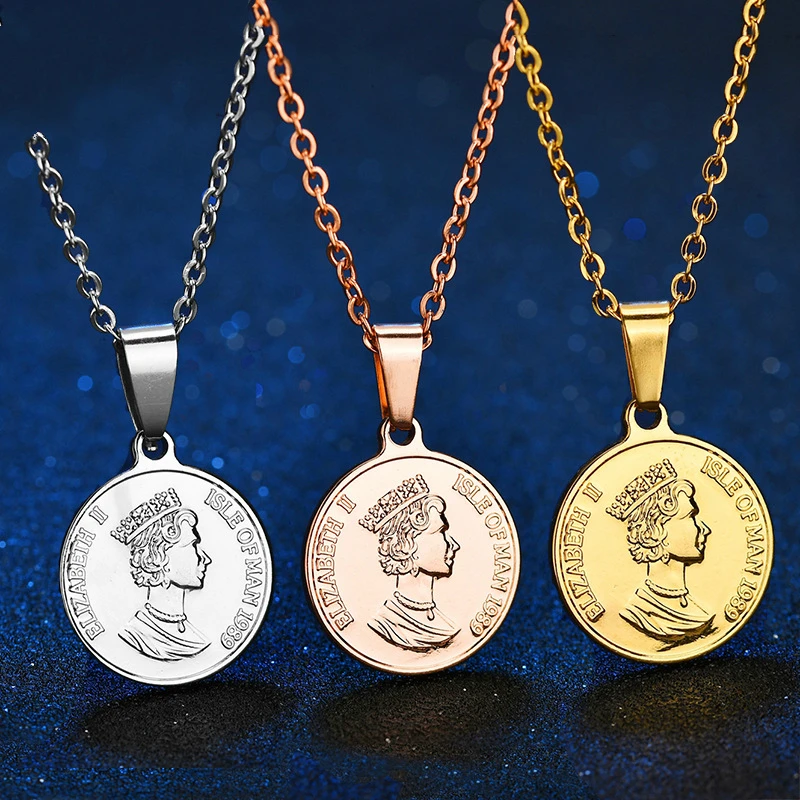 Модное винтажное женское ожерелье из титановой стали цвета розового золота с