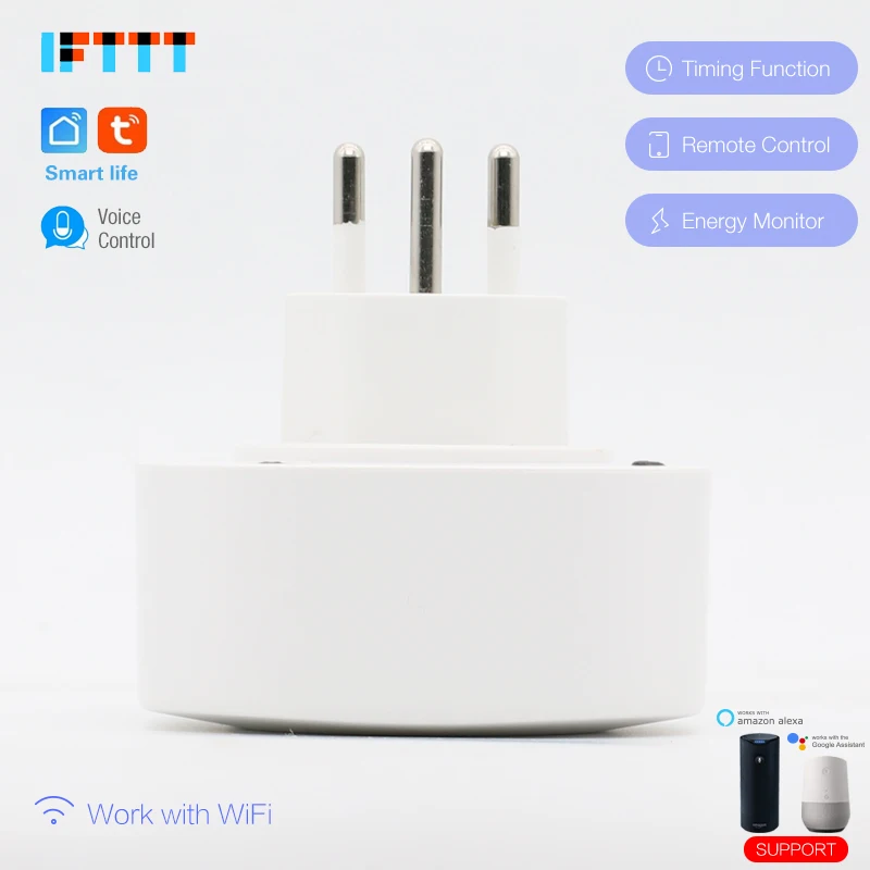 16A умная швейцарская вилка Switzerland Wifi розетка Голосовое управление работает с Google