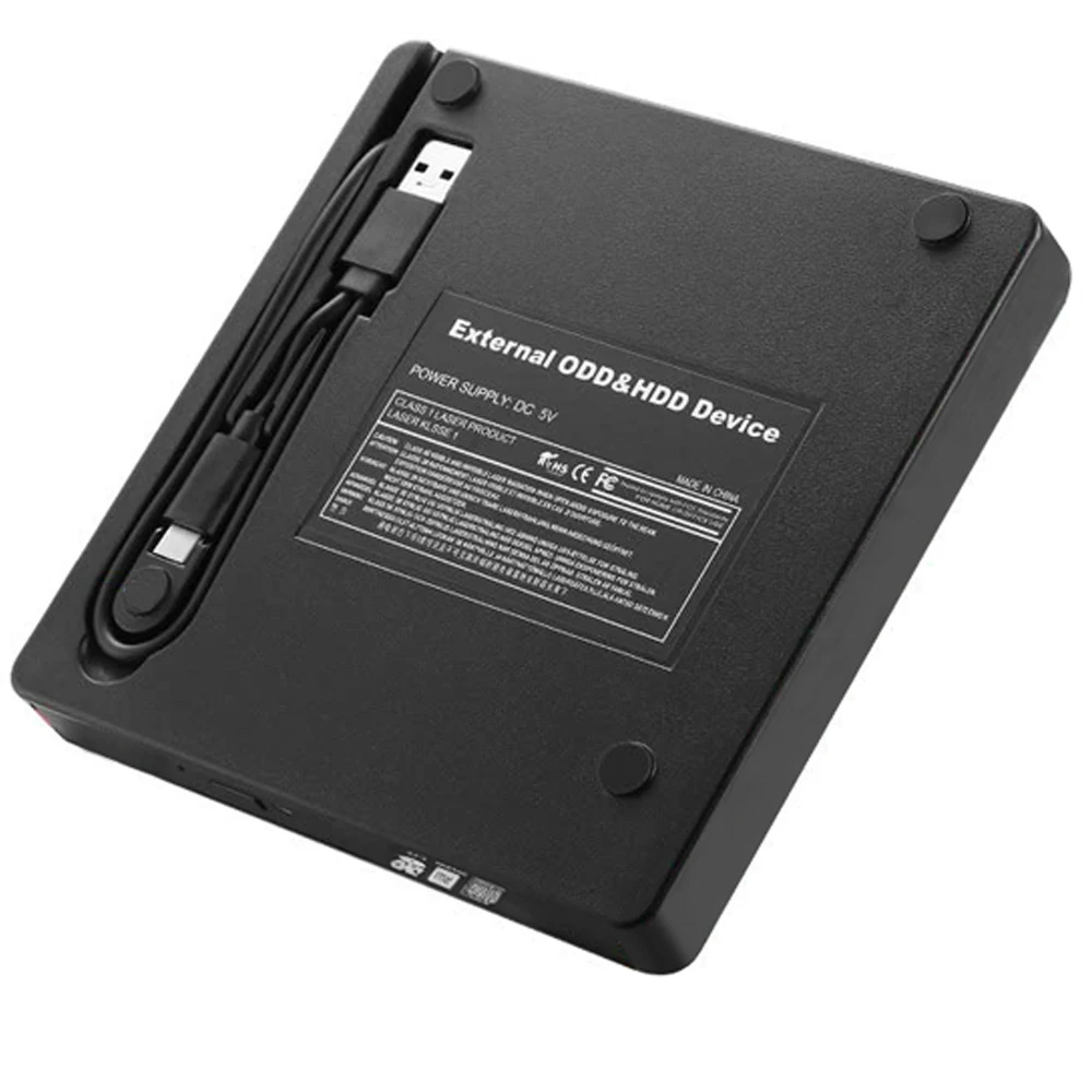 Type C + USB 3 0 внешний DVD Rom чехол для 12 7 мм SATA Корпус CD RW Blu Ray|Оптические дисководы| |
