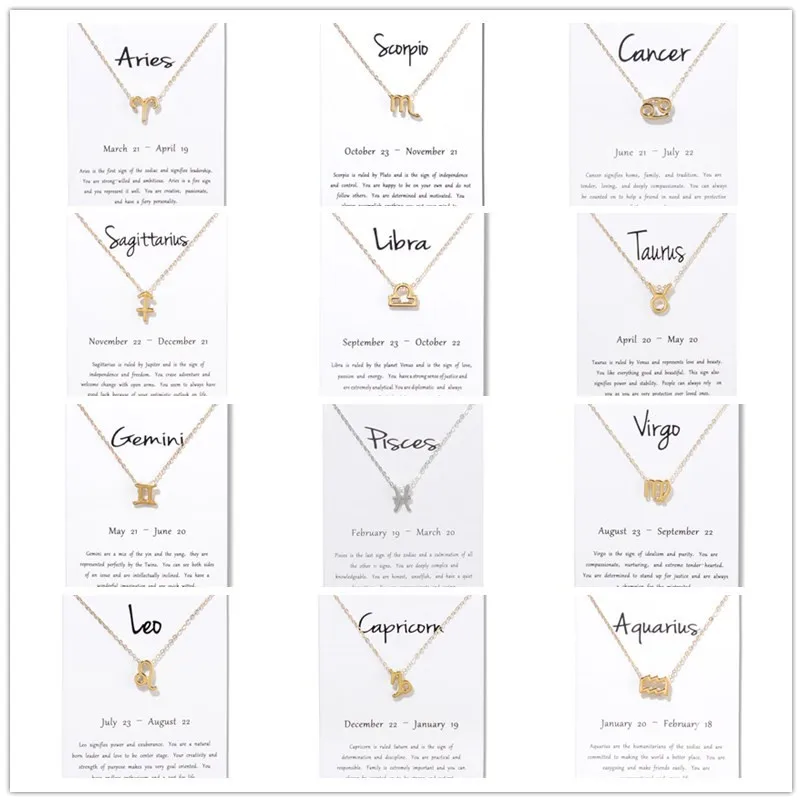 12 созвездий ожерелье кулон Овен, Телец Gemini Cancer Leo Virgo Libra Scorpio Sagittarius Козерога Водолей, рыбы