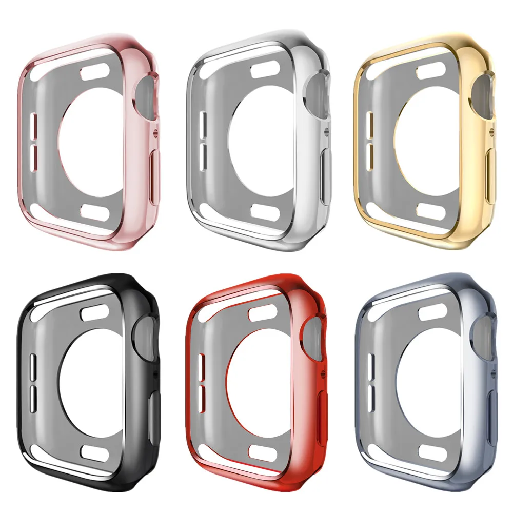 Чехол с рамкой из термополиуретана для Apple Watch, чехол 40 мм, 44 мм, 38 мм, 42 мм, серия 5, 4, 3, 2, 1, защитный чехол, бампер для iWatch, полосы, оболочка