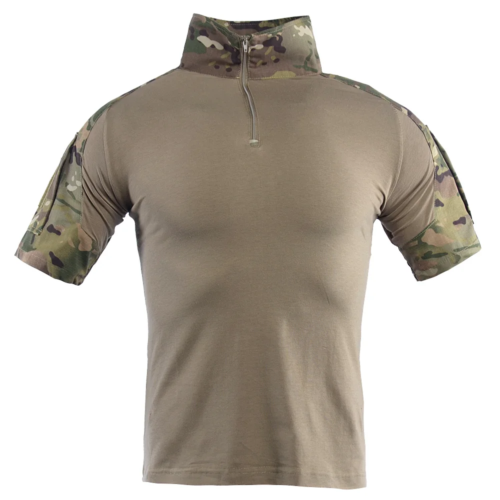 майка мужская, мужская одежда, Мужская одежда, армейская зеленая тактическая рубашка с коротким рукавом, камуфляжная тактическая рубашка в ...