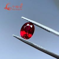 czochralski method laboratory cultivation of ruby oval shape red color loose gemstone