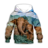 elephant 3d printed hoodies family suit tshirt zipper pullover kids suit sweatshirt tracksuitpant shorts 06