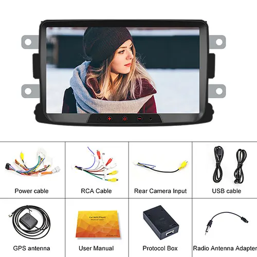 Without Camera Camecho 2din Автомагнитола " Android 8,1 автомобильный мультимедийный плеер gps Wifi Mirrorlink для Renault Sandero Duste Logan Dokker Автомагнитола - Цвет: Without Camera