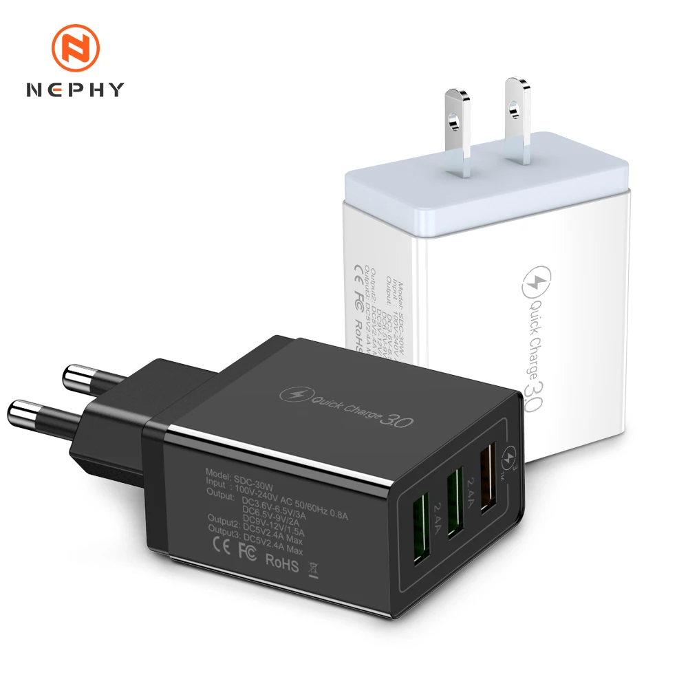 Универсальное зарядное устройство USB 30 Вт для iPhone 7 8 6 6S 5 1 Samsung huawei Xiaomi ЕС США