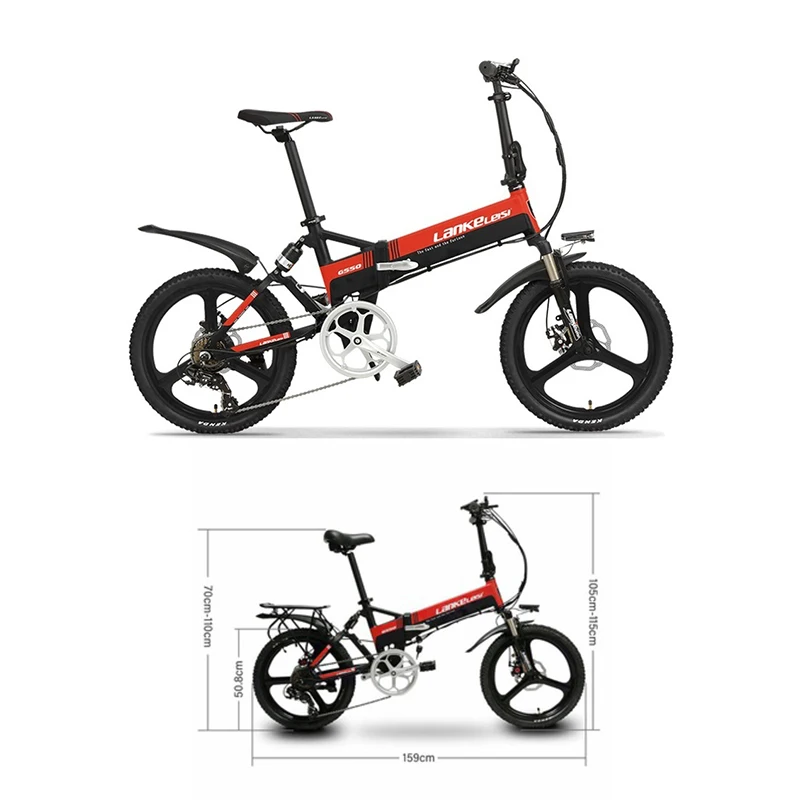 Высокое качество 20 дюймов складной электрический велосипед 48V 400W мотор 13AH L'G