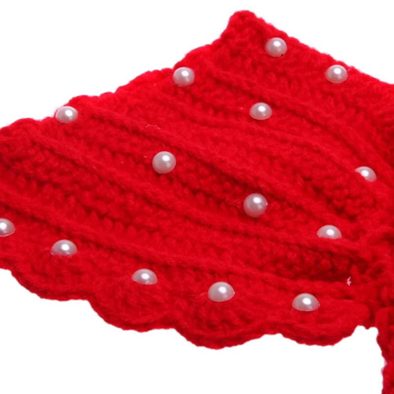 Baby Photo Props Infant Mermaid Red Crochet Knitting Costume Soft Adorable Clothes Photography for 0-6 Month Newborn |