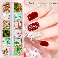 mix christmas snowflake ultra thin style laser butterfly flame monogram sequins starlights nail glitter decoration 12 gridsbox