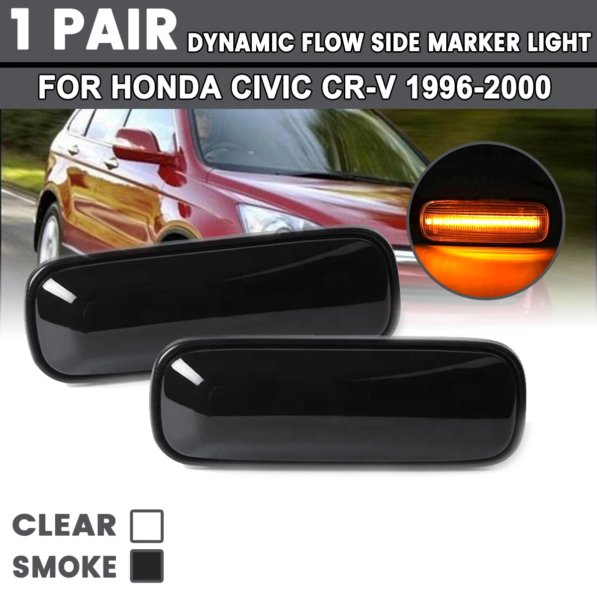 2 шт. динамический сигнал поворота светильник течет светодиодные боковые