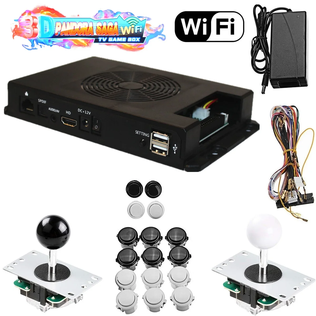 3D Pandora SAGA Wifi ТВ игровая приставка 2 игрока Ретро Аркада полный комплект встроенный