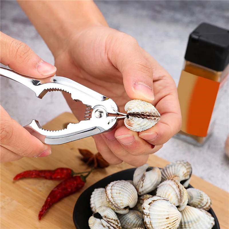 

Blood Clam Clip Zinc Alloy Seafood Clip Automatic Spring Design Food Clip Kitchen Multi-Function Open Clamshell