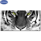 Алмазная живопись сделай сам с квадратными стразами, черная, белая, тигр, алмазная вышивка 5D, вышивка крестиком, Алмазная мозаика, подарок 2021