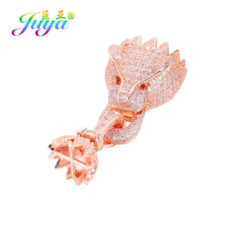 Rose Gold Red Eye Juya DIY бусины ювелирные изделия застежки поставки Леопард застежка для закрывания Дракон застежки для натуральных камней Жемчуг Бисероплетение ювелирных изделий - Цвет: Rose Gold Red Eye
