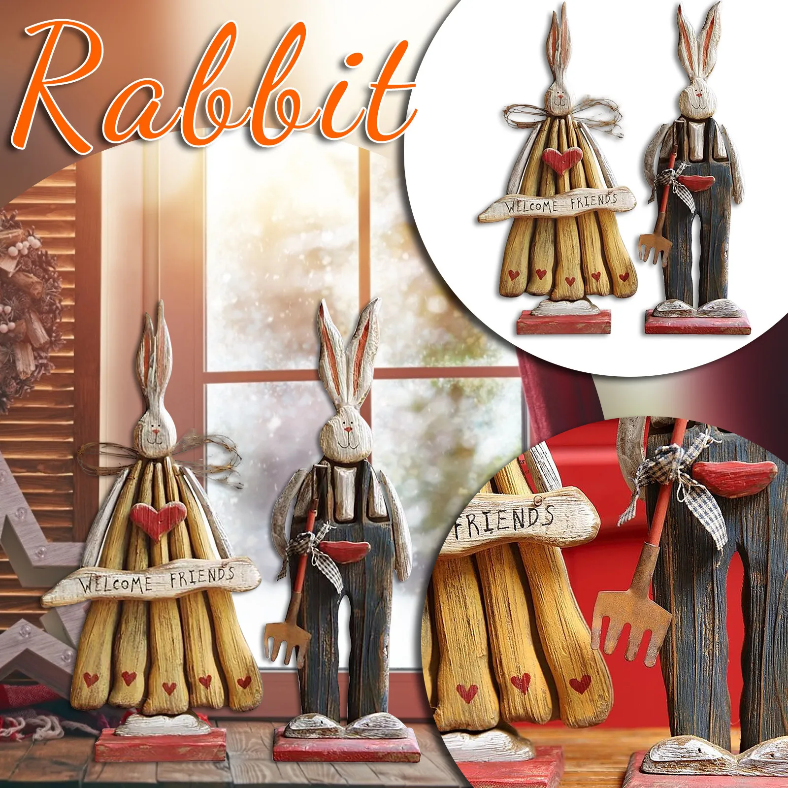 Деревянные американские сельские ретро стильные деревянные украшения в виде