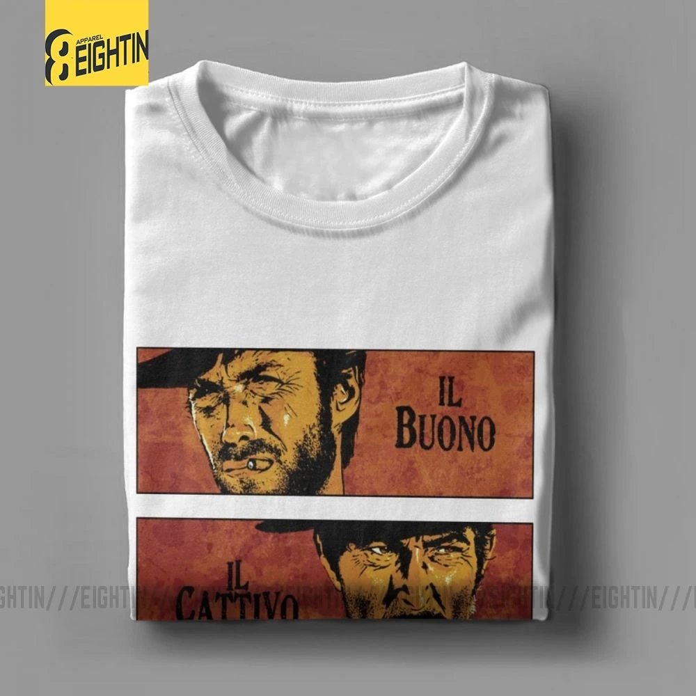 The Good The Bad And The Ugly Clint Eastwood, футболка с коротким рукавом размера плюс, футболка из хлопка с круглым воротником, мужские топы, футболки