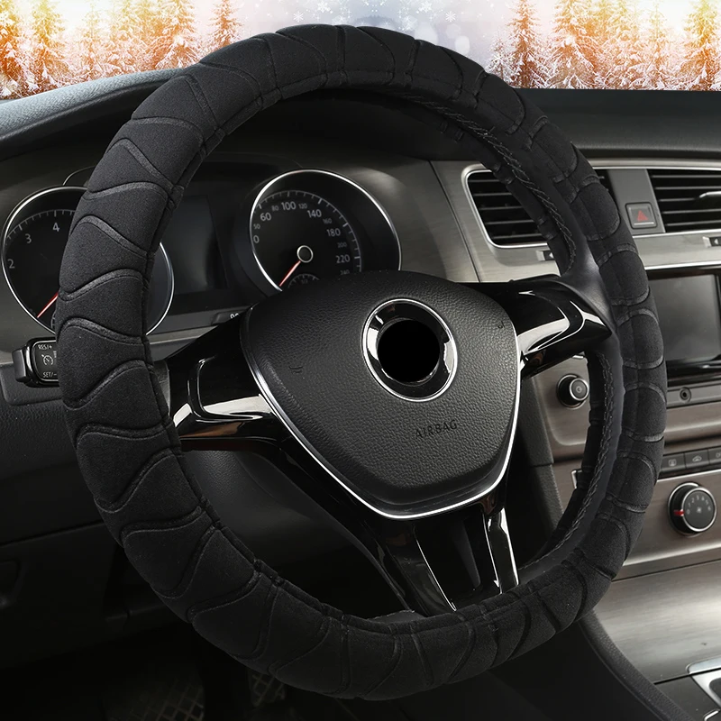 Зимняя плюшевая крышка рулевого колеса для Polo sedan Golf 3 4 5 6 7 Jetta Passat Touran Touareg Phaeton Scirocco автомобильные аксессуары