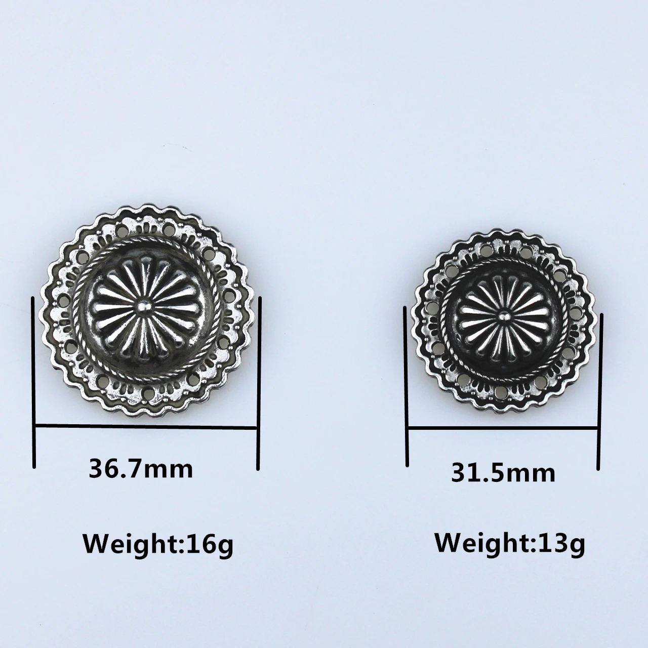 Кожевенное изделие металлическое Conchos античное серебряное покрытие 607137-32/36 Diy