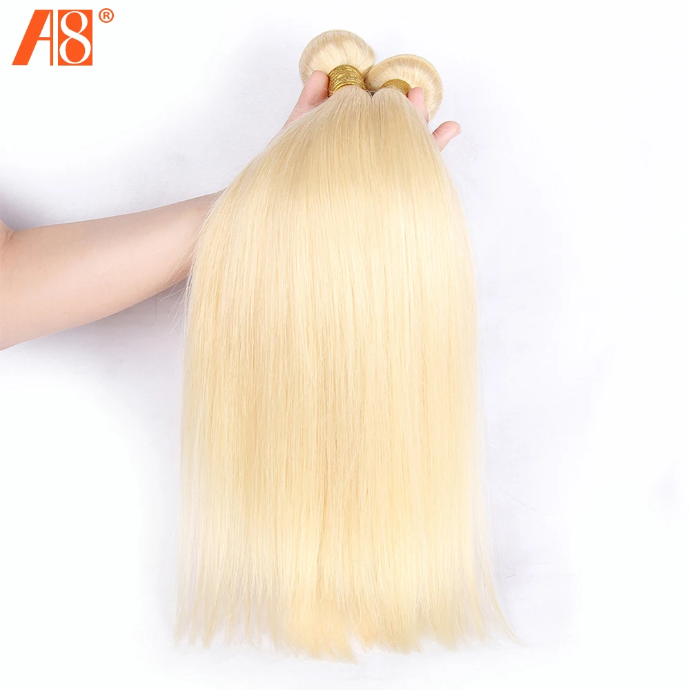 613 светлый прямой волос из человеческих волос пучки бразильских реми-удлинений 1/3/4 для женщин 40 дюймов бесплатная доставка Девственница.