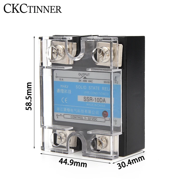 SSR-10DD / 25DD 40DD Single Phase DC controlled SSR single phase solid state relay with plastic dust cover Heat Sink 220V | Обустройство