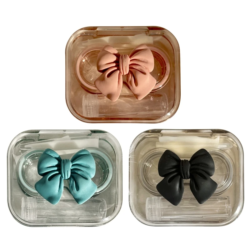 

Contact Lens Case Organizer Travel All in One Soak Storage Container with Mirror Tweezers Contact Applicator Solution Bottle