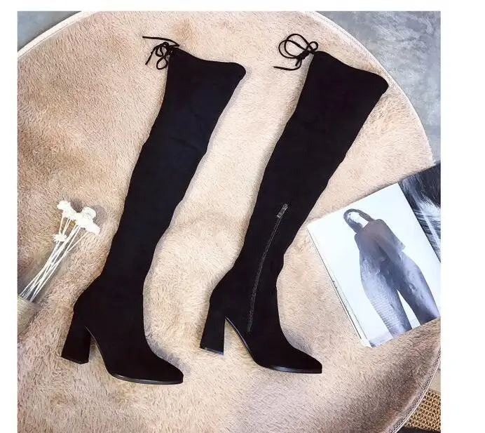 Новинка сезон осень-зима высокие сапоги женские эластичные выше колена на