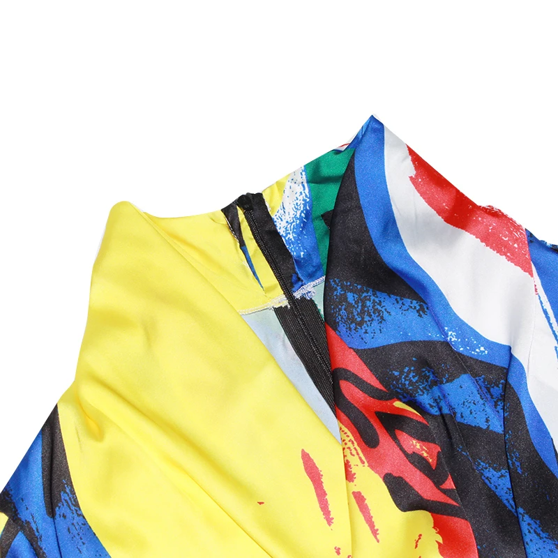 

SISPELL Print Hit Colot Jumpsuit Lapel Collar Long Sleeve High Waist Slimming For Female Casual Jumpsuits Streetwear Tide 2021