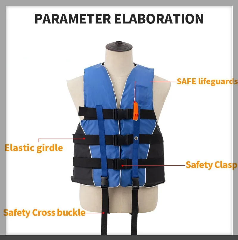 

Adult Life Vest with Whistle M-XXXL Sizes Jacket Swimming Boating Ski Drifting Life Vest Water Sports Man Kids Jacket Polyeste