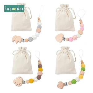 Bopoobo, 1 шт., детские вязаные крючком бусы, цепочка-соска, плюшевые игрушки для животных, пустышка, держатель для сосок, игрушка для новорожденных, аксессуары для кормления, игрушка